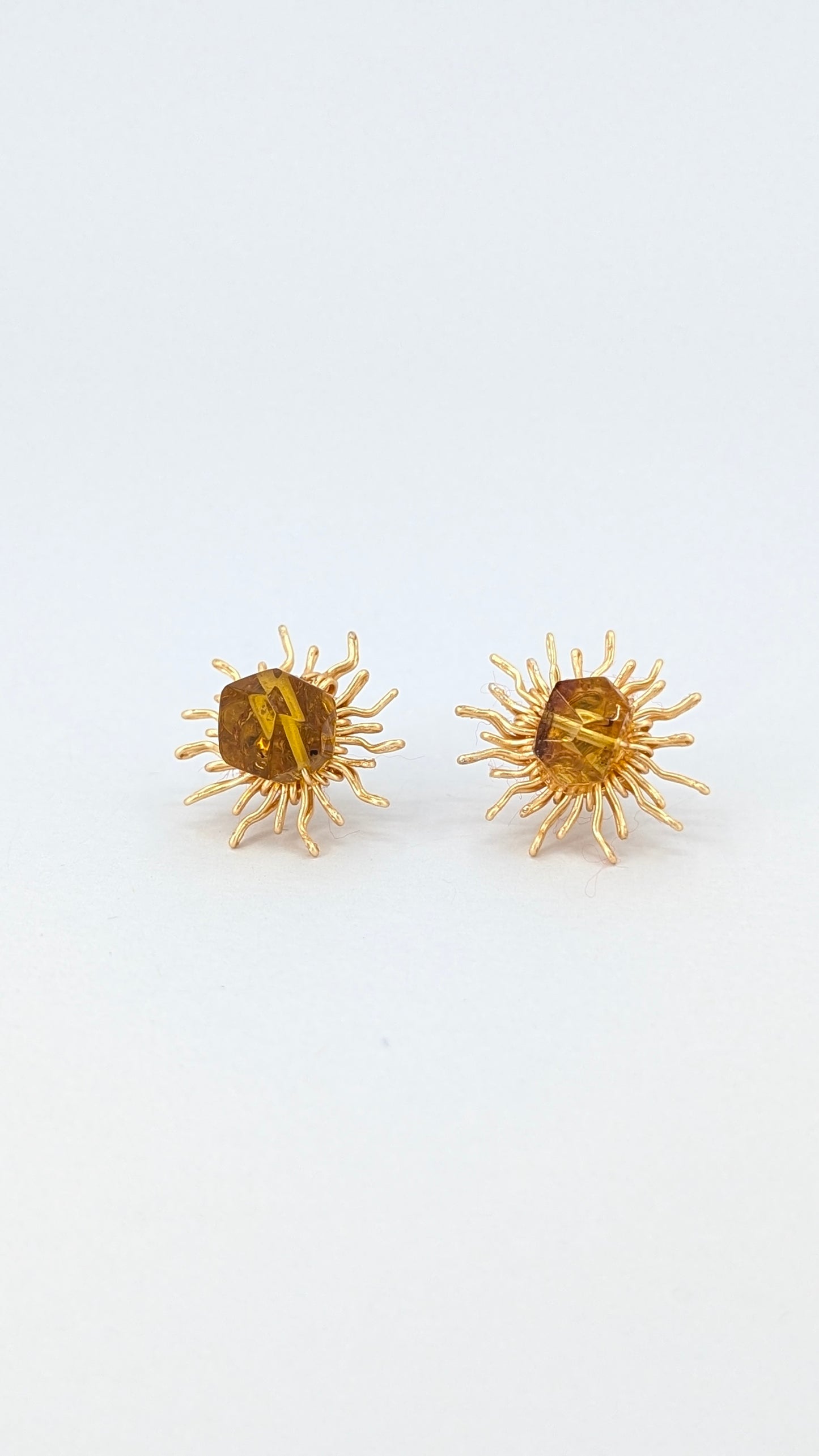 Honey sun Amber sunshine stud earring