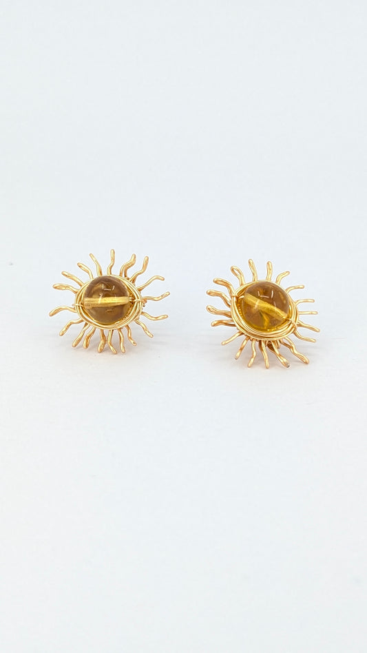 Aura Dorado Amber sunshine stud earring