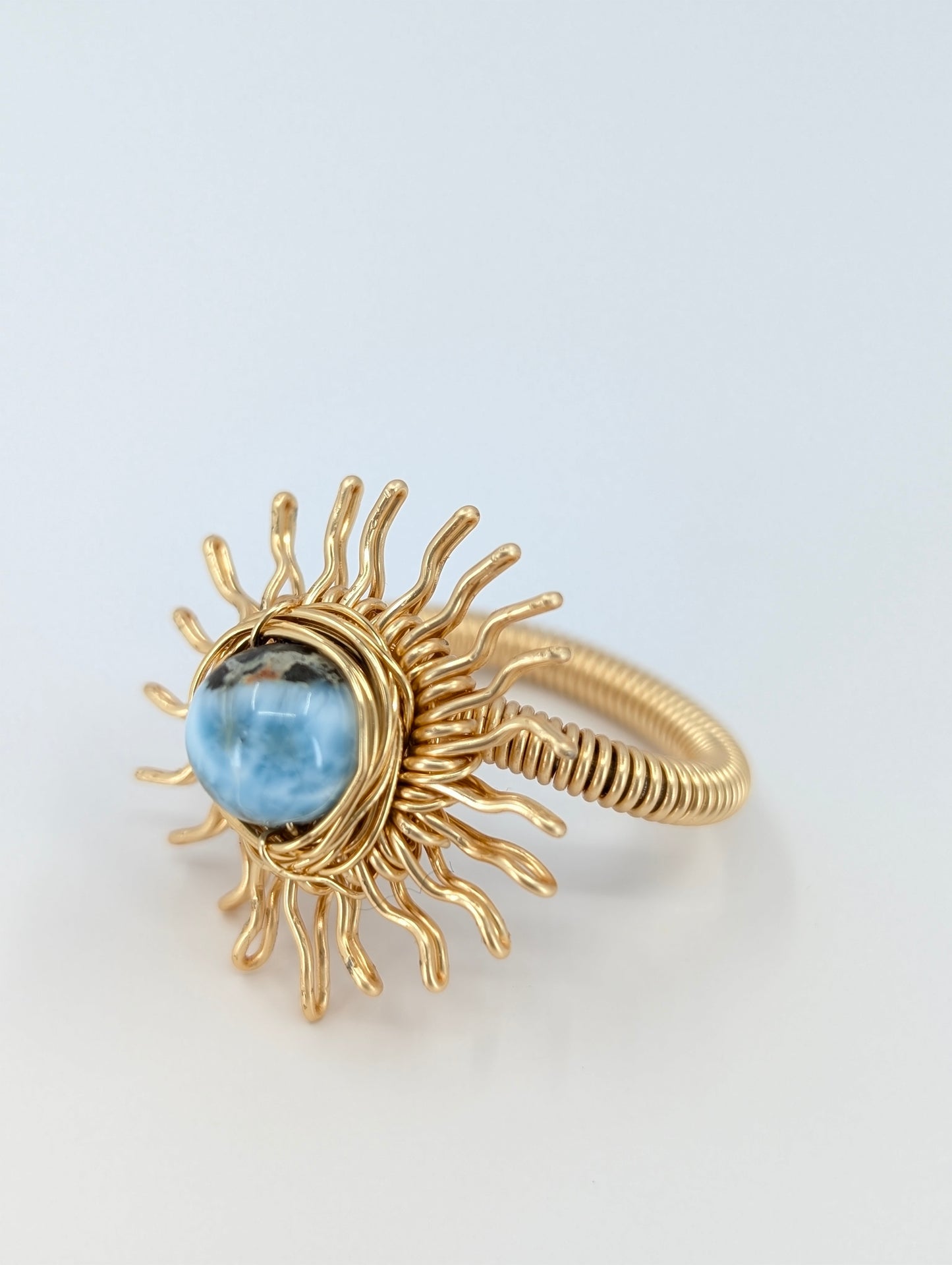 Larimar Golden hour Sunshine ring