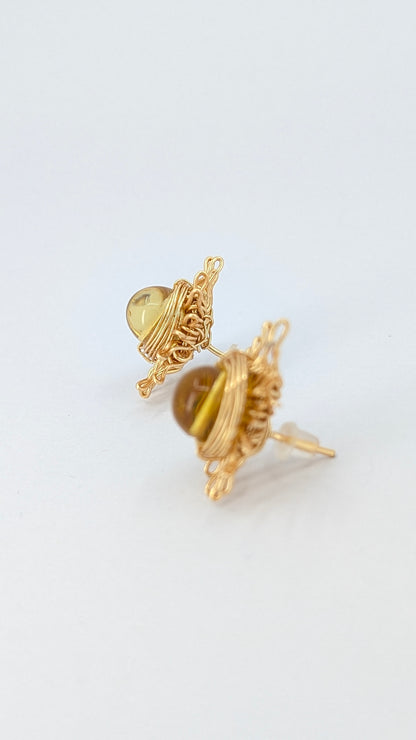 Aura Dorado Amber sunshine stud earring