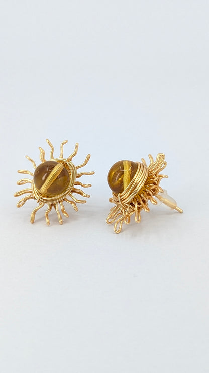 Aura Dorado Amber sunshine stud earring