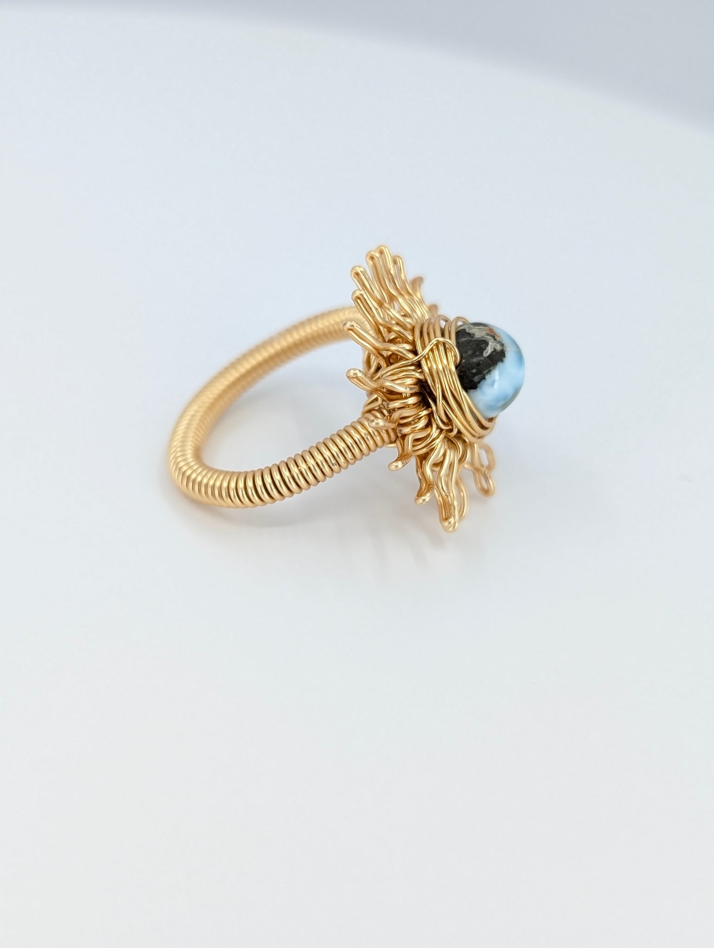 Larimar Golden hour Sunshine ring