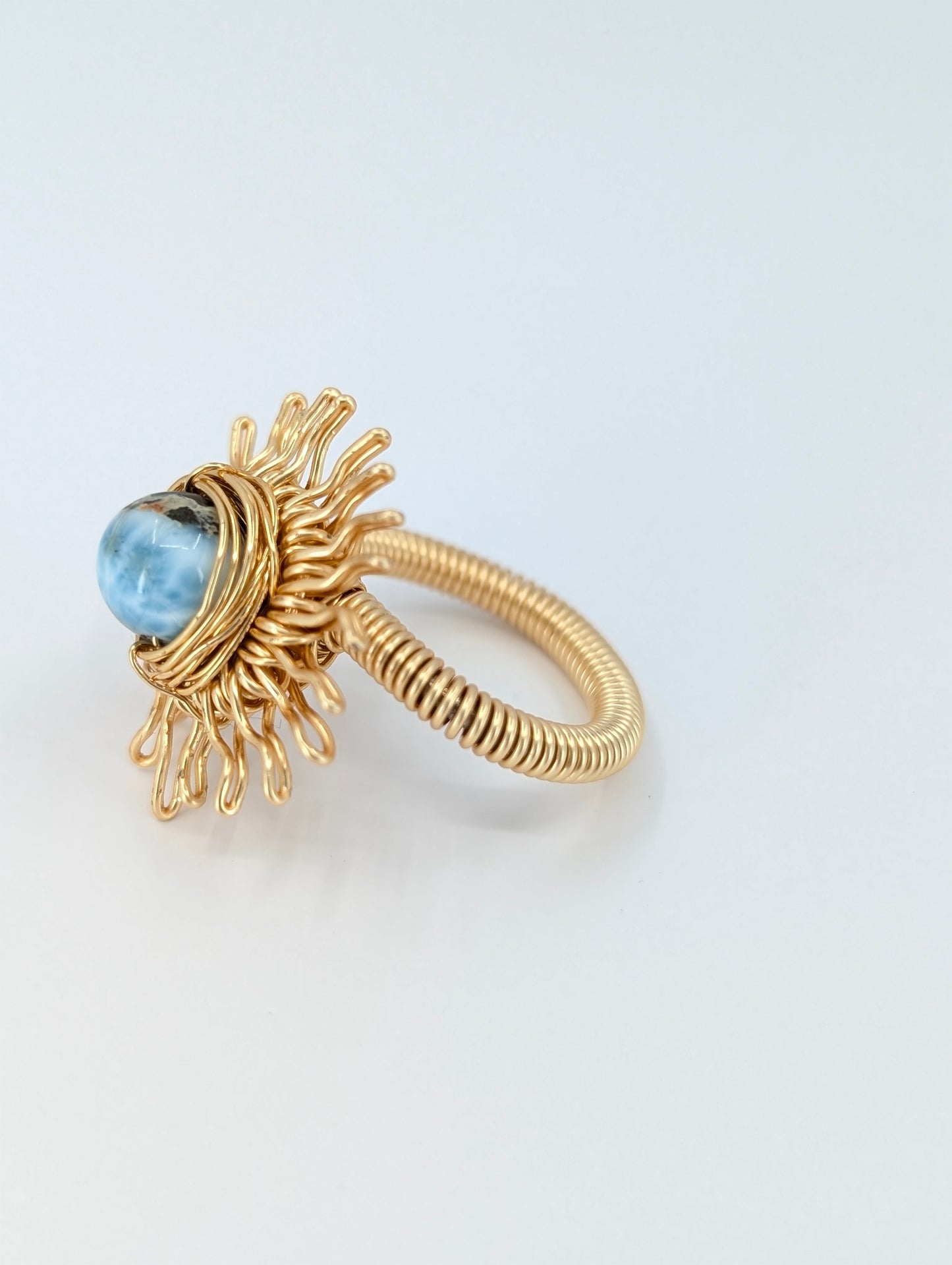 Larimar Golden hour Sunshine ring