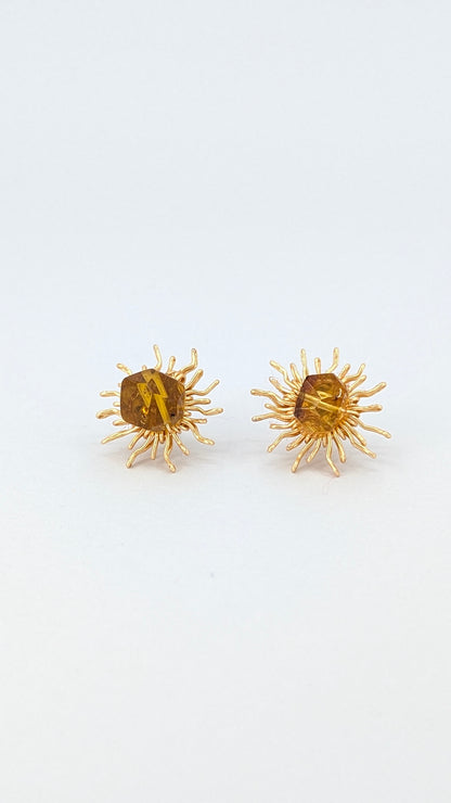 Honey sun Amber sunshine stud earring