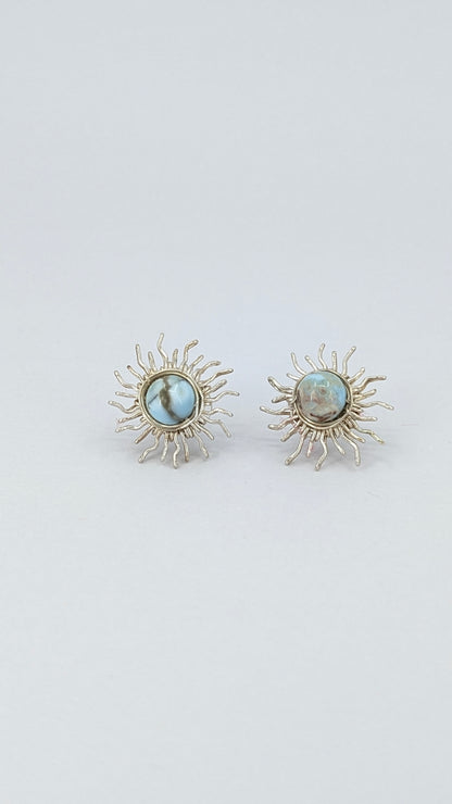 Ocean Aura Larimar sunshine stud earring