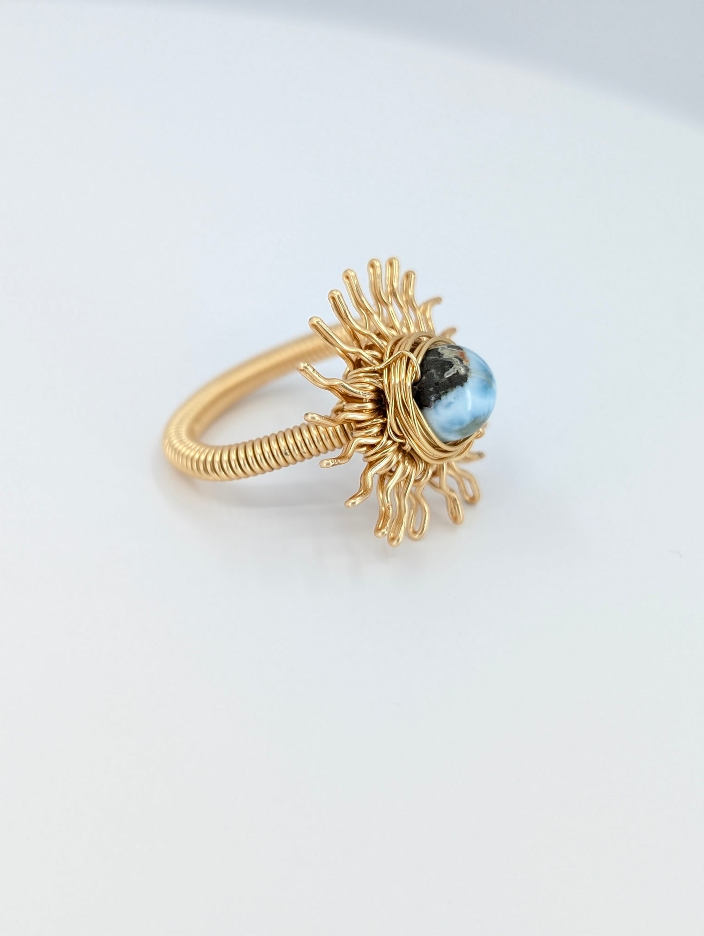Larimar Golden hour Sunshine ring