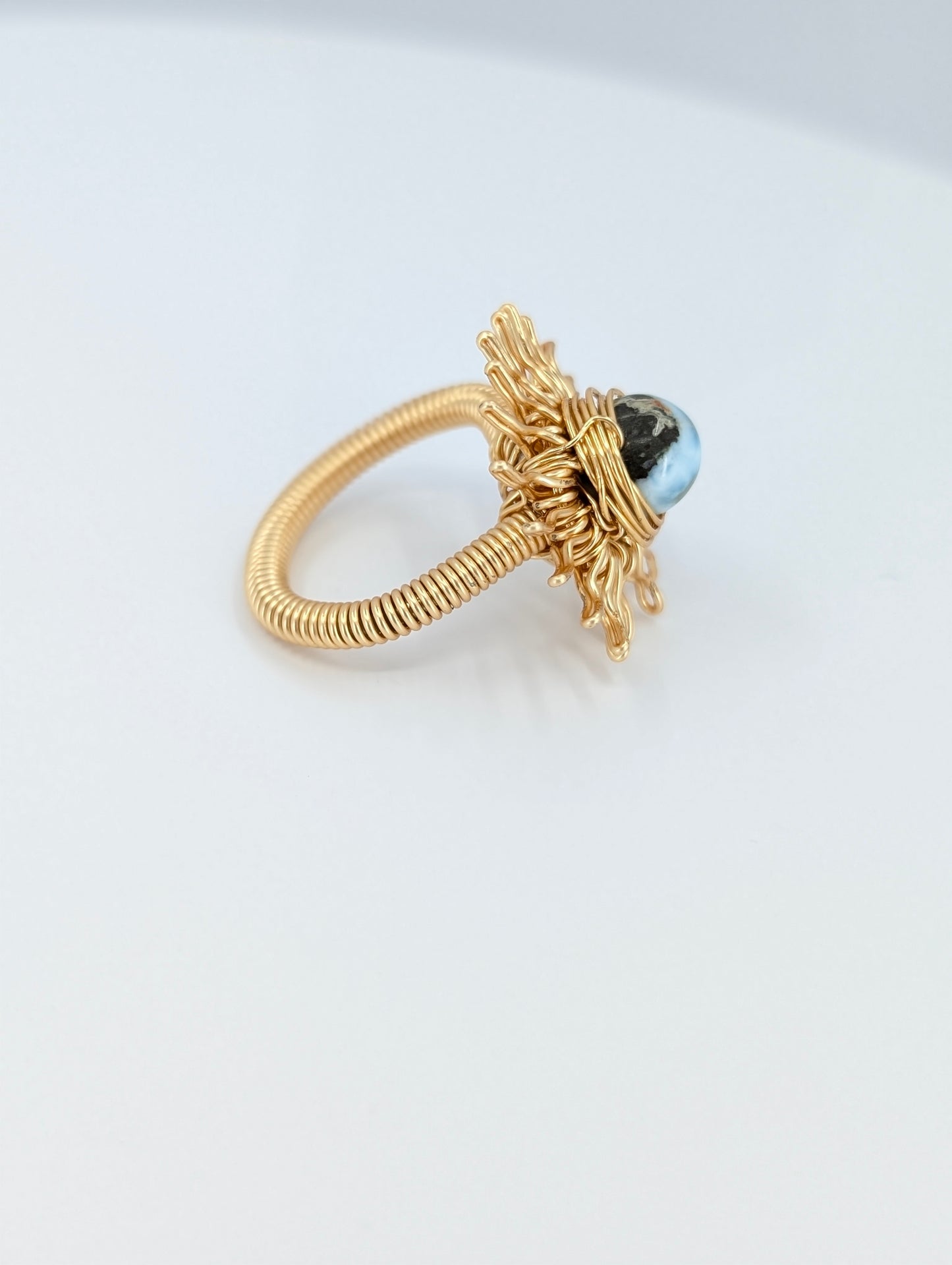 Larimar Golden hour Sunshine ring