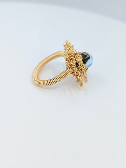 Larimar Golden hour Sunshine ring
