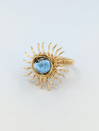 Larimar Golden hour Sunshine ring