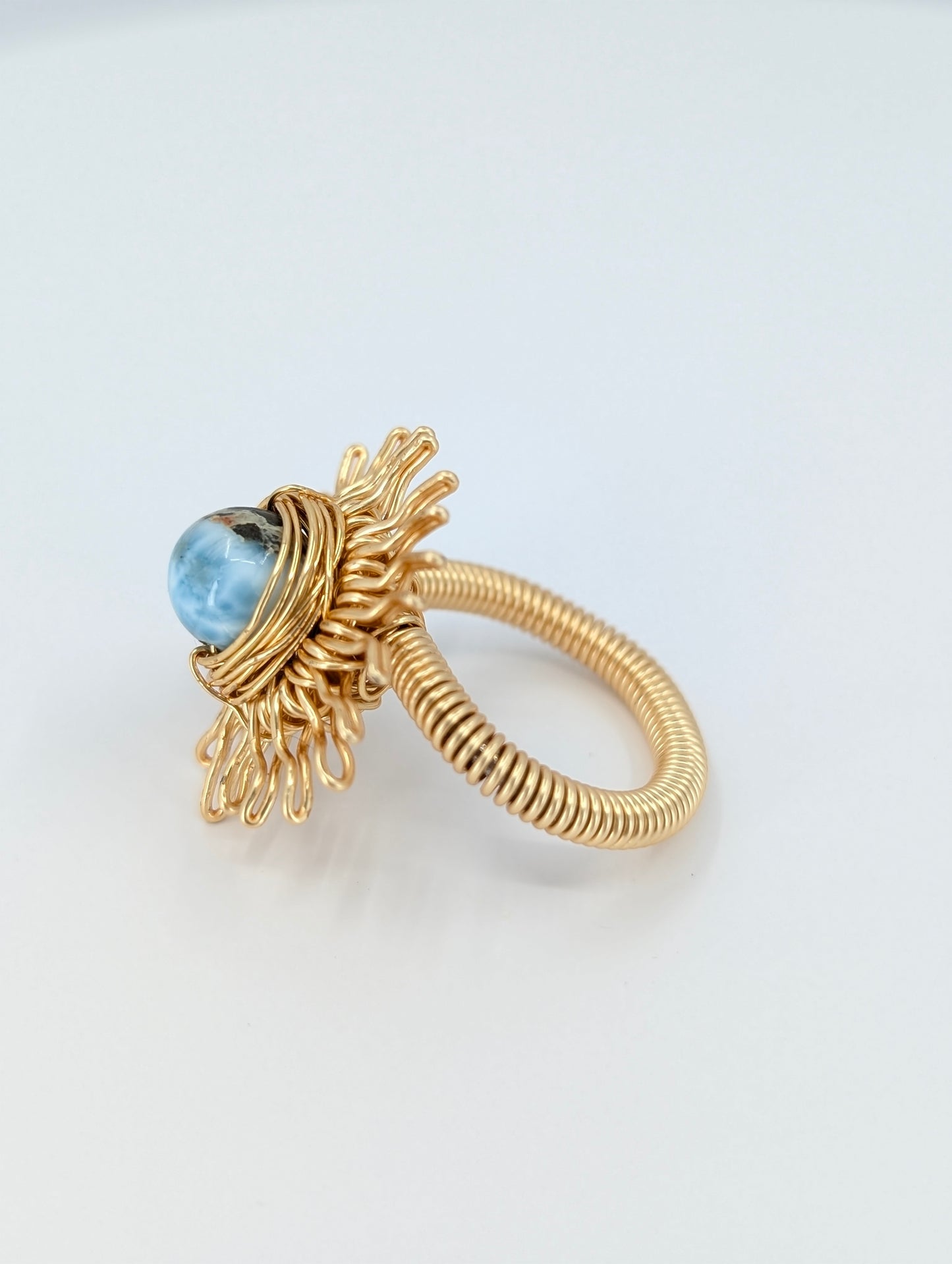 Larimar Golden hour Sunshine ring