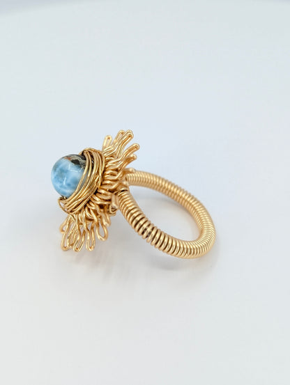 Larimar Golden hour Sunshine ring