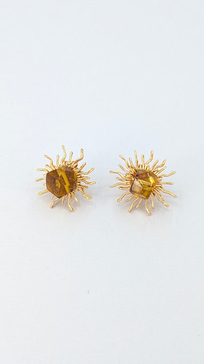 Honey sun Amber sunshine stud earring