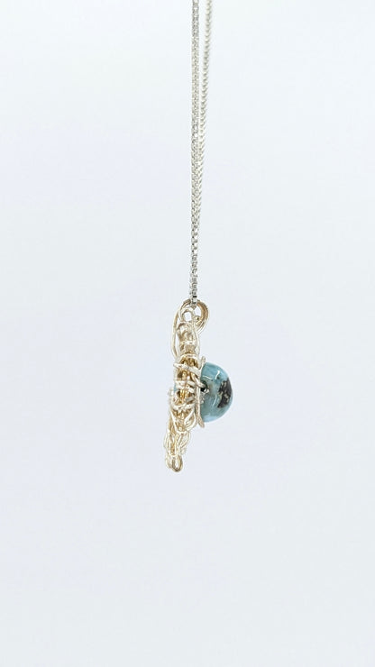 Sunshine larimar silver color necklace