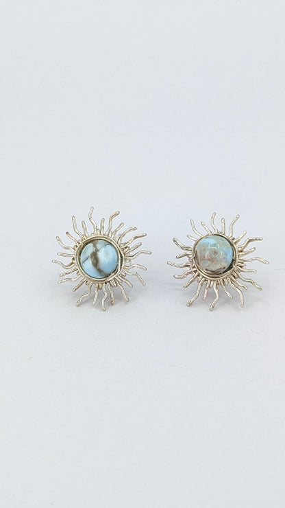 Ocean Aura Larimar sunshine stud earring