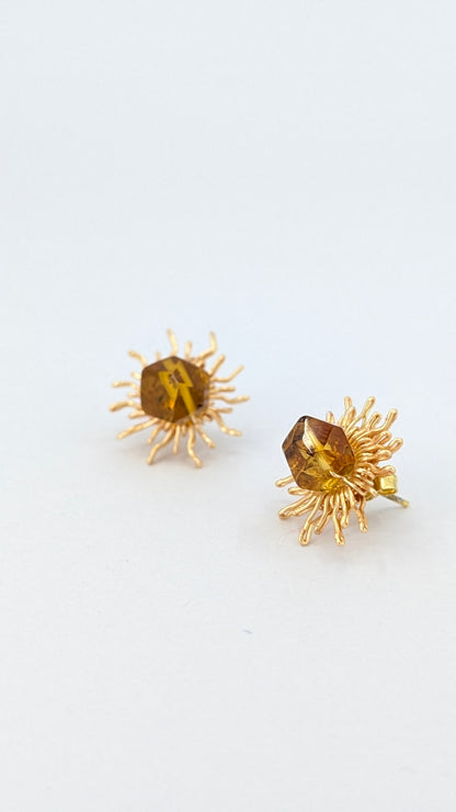 Honey sun Amber sunshine stud earring