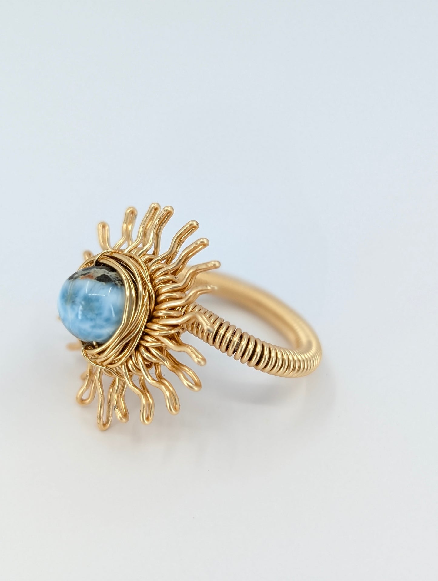 Larimar Golden hour Sunshine ring