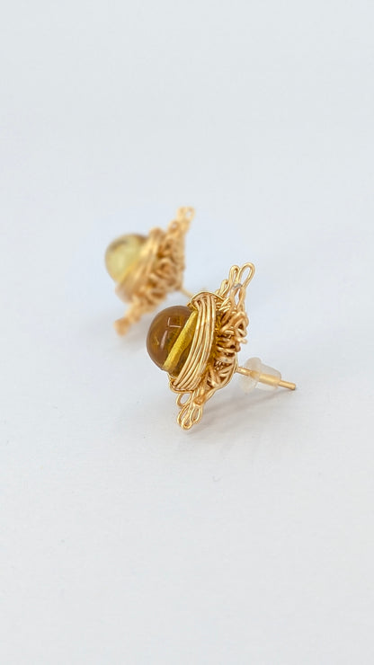 Aura Dorado Amber sunshine stud earring