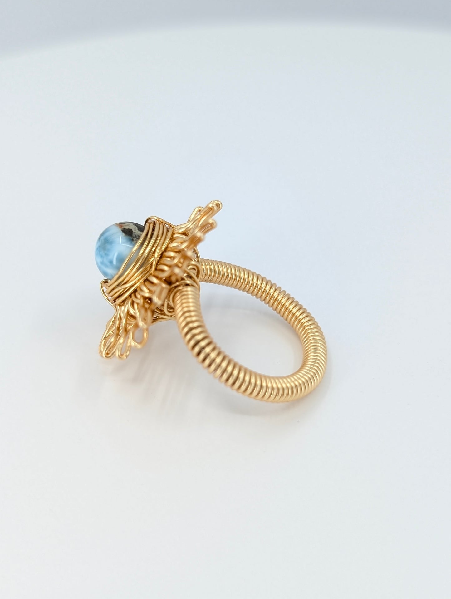 Larimar Golden hour Sunshine ring