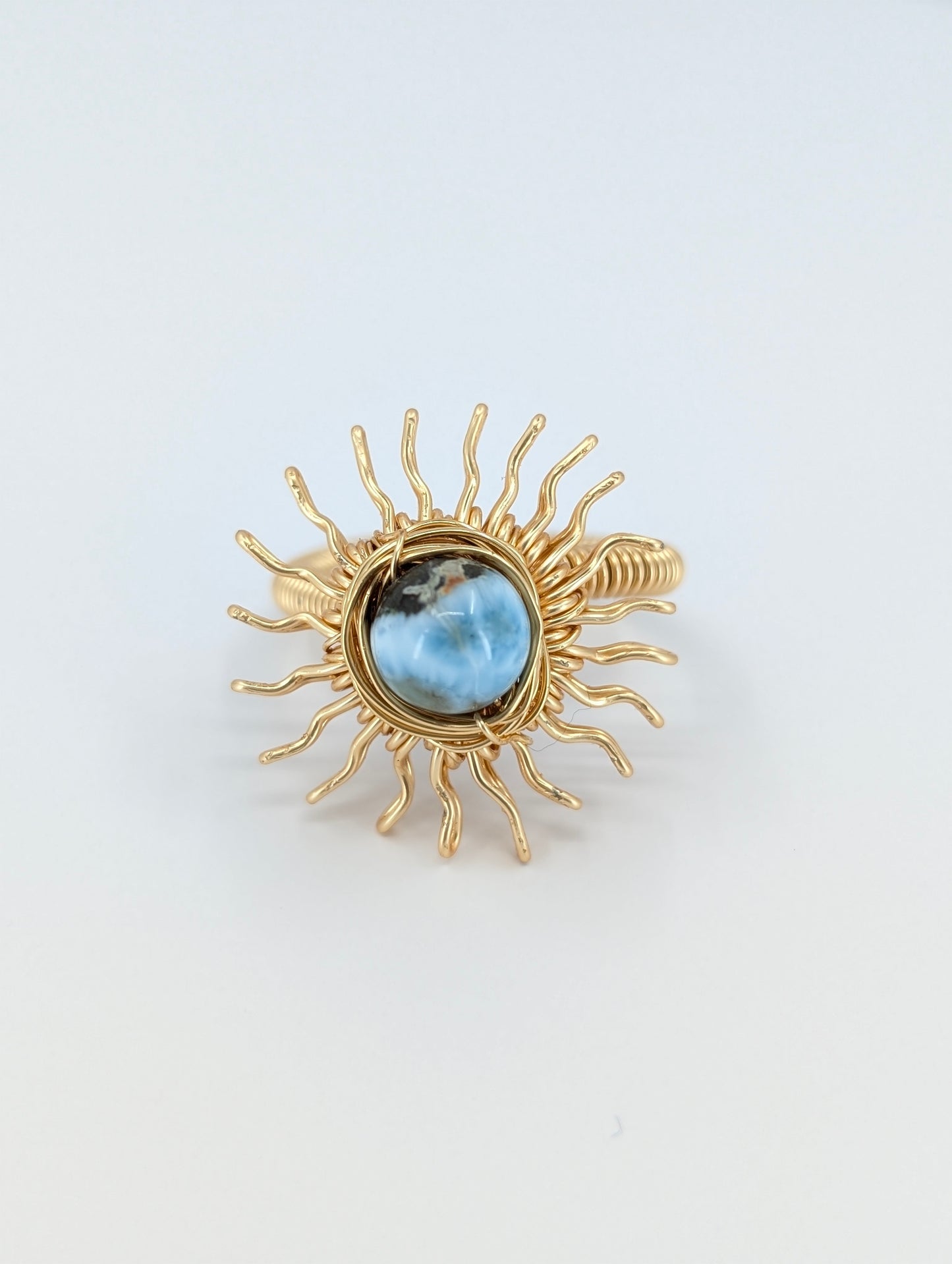 Larimar Golden hour Sunshine ring