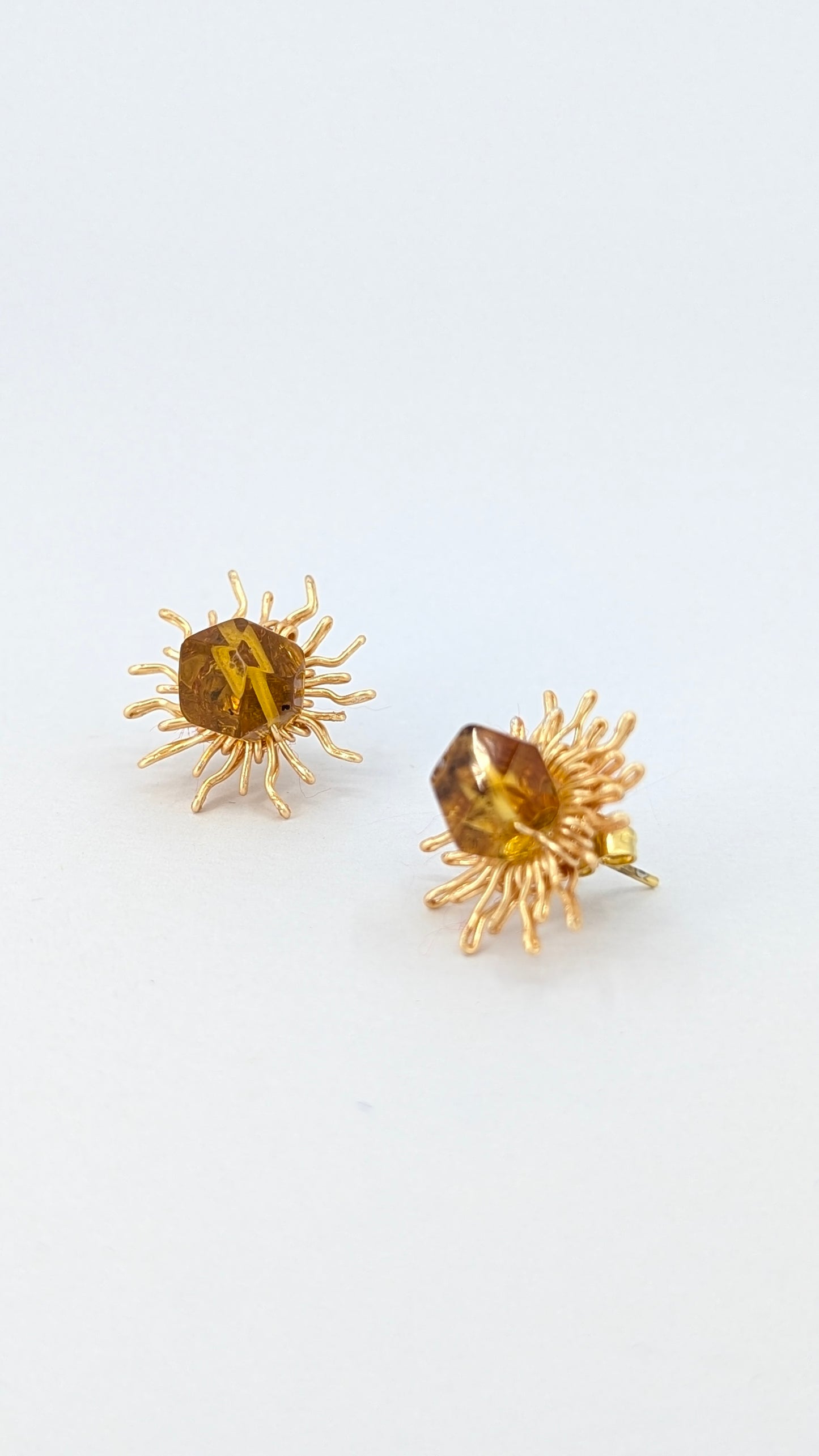 Honey sun Amber sunshine stud earring