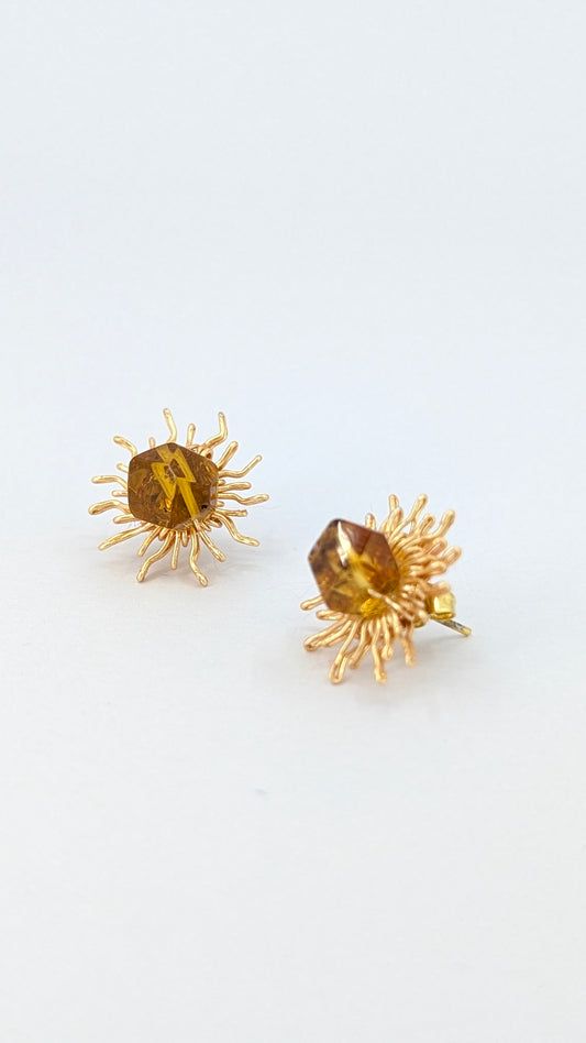 Honey sun Amber sunshine stud earring