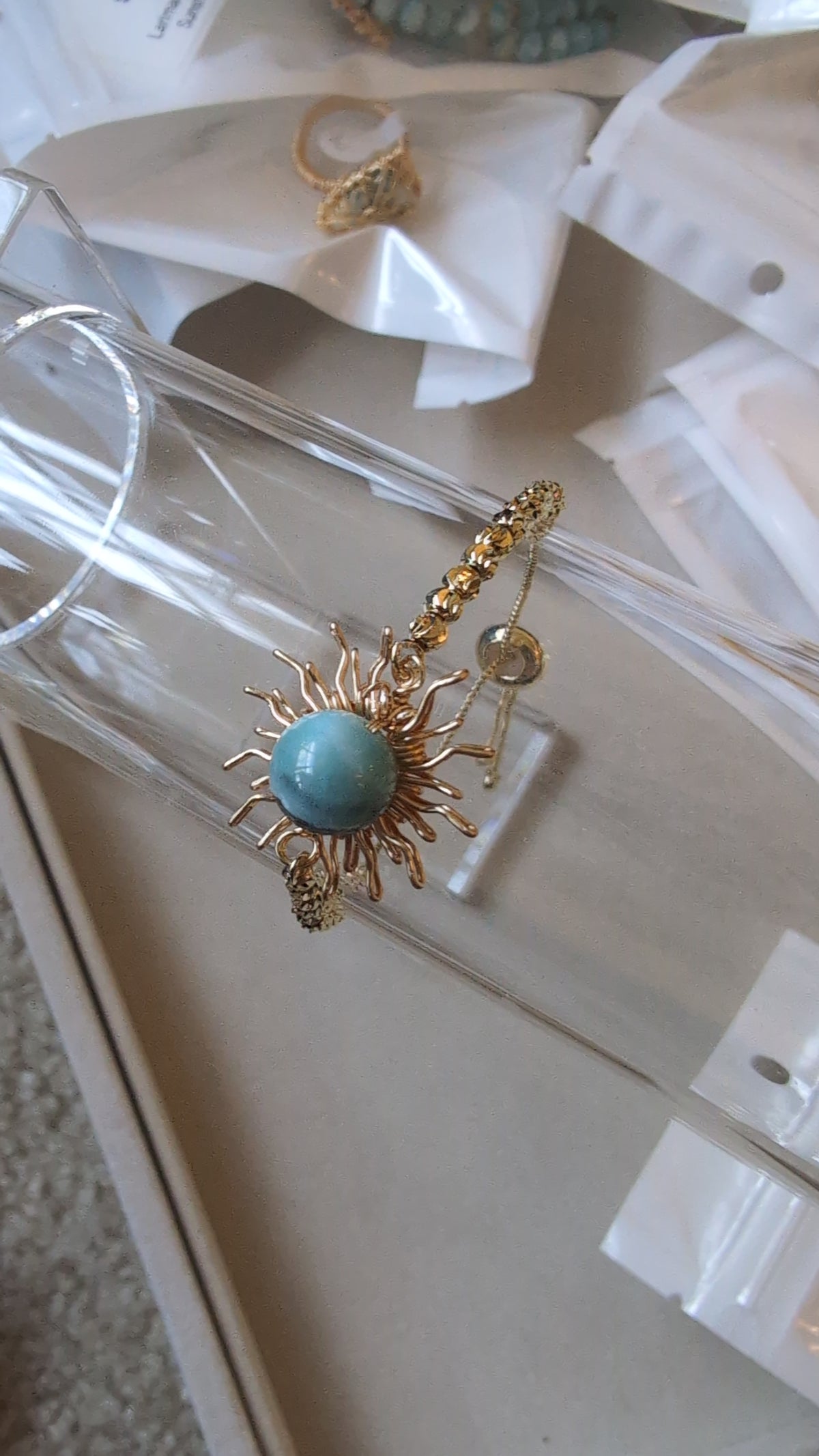 Ámbar or Larimar sunshine golden bracelet